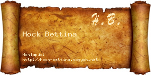 Hock Bettina névjegykártya